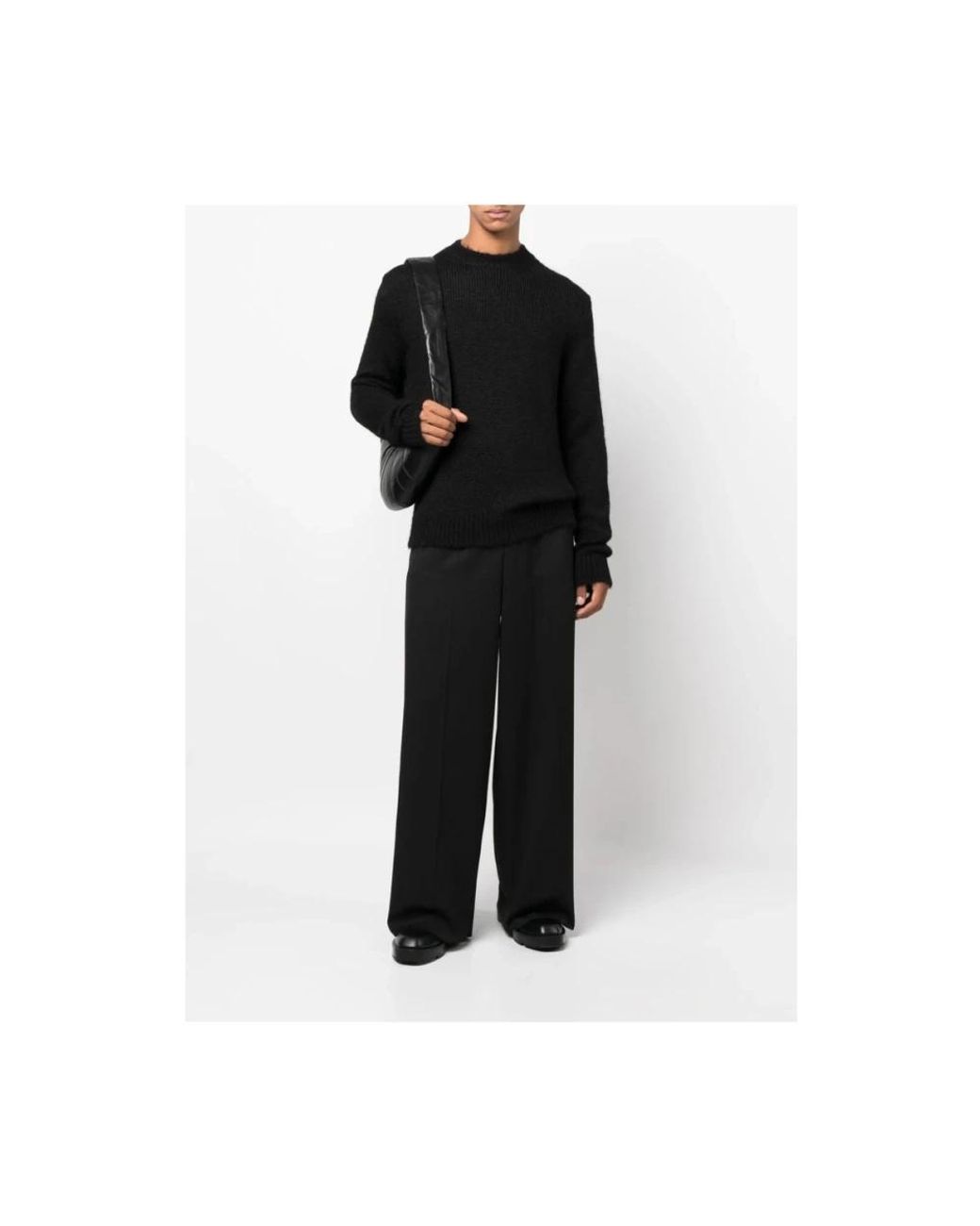 Jil Sander Black Round-Neck Knitwear for men