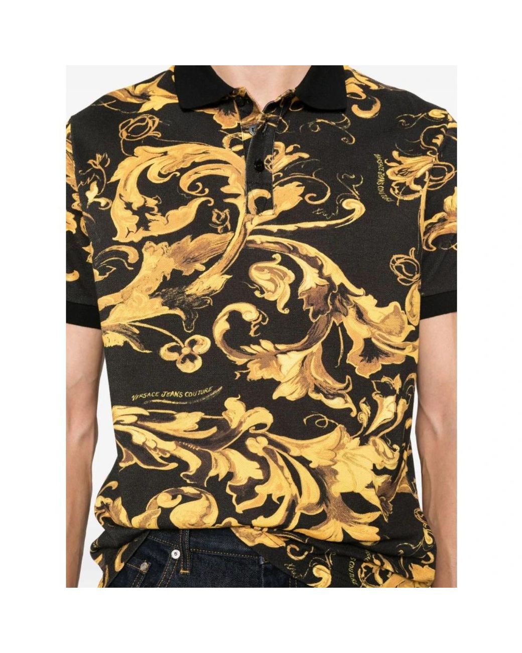 Versace Jeans Couture Yellow Polo Shirts for men