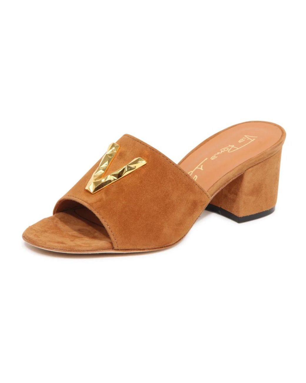 Via Roma 15 Brown Heeled Mules