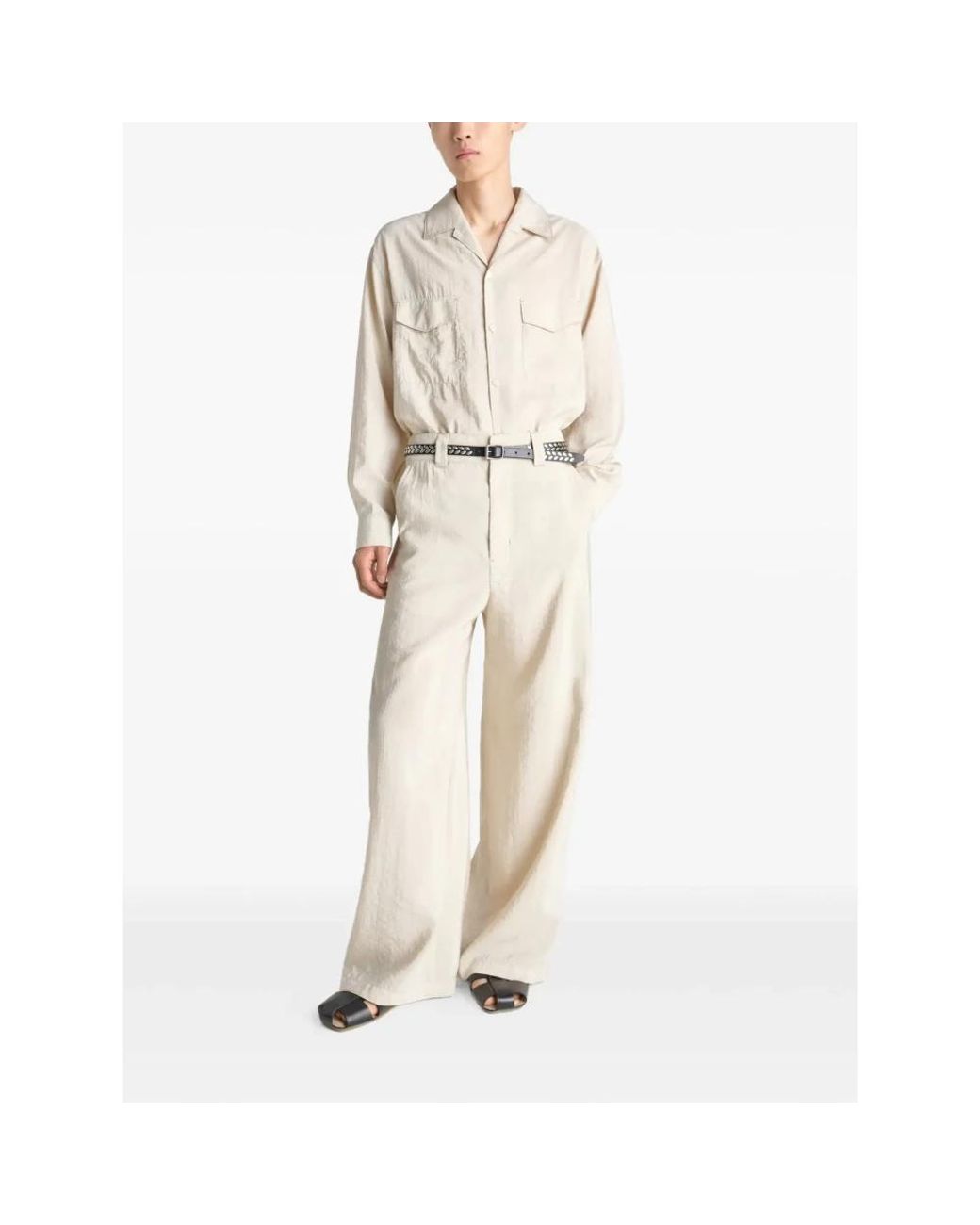 Lemaire Natural Wide Trousers for men