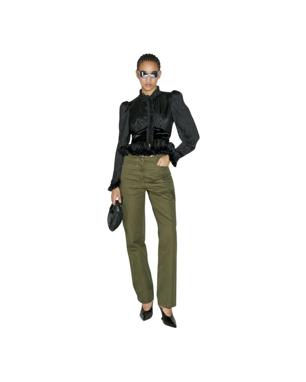 Rabanne Twill Cargo Broek in het Green