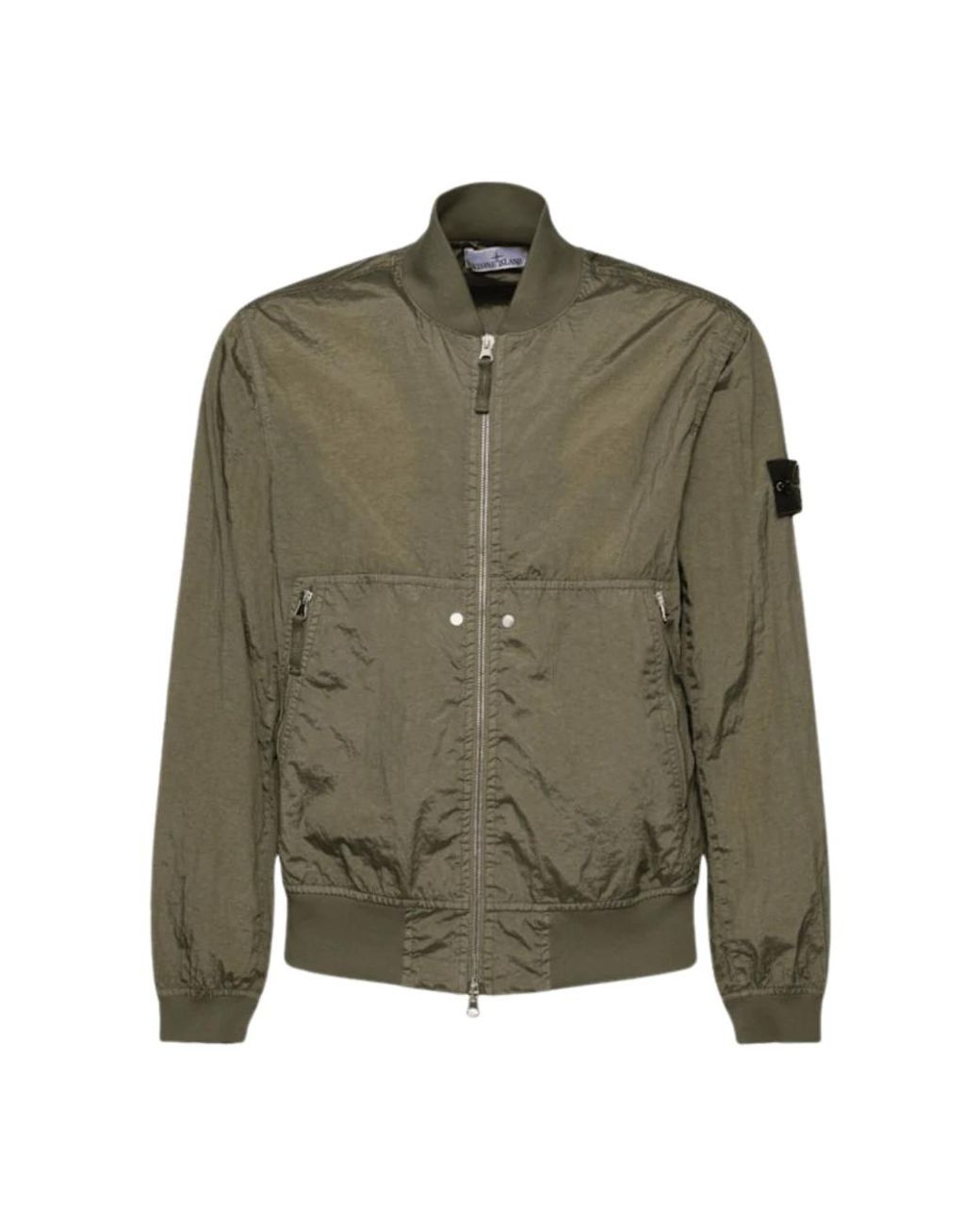 Stone Island Green Bomber Jackets for men