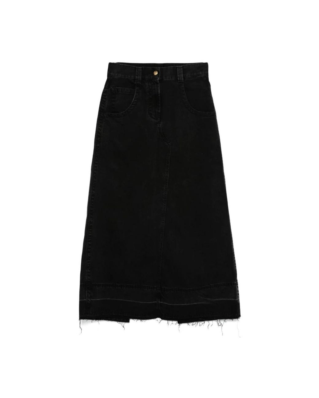 Palm Angels Black Denim Skirts