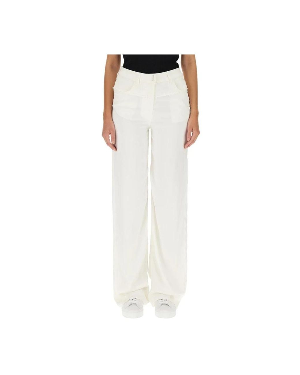 Givenchy White Wide Trousers