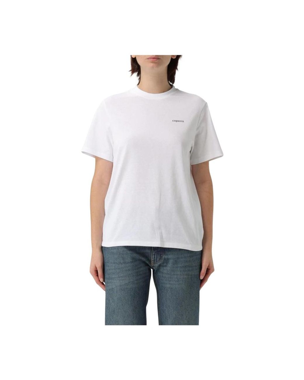 Coperni Tops ,Wit ,Essentiële T-Shirt Met Korte Mouwen in het Gray