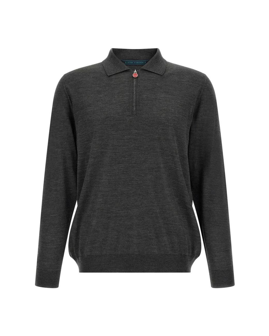 Kiton Gray Round-Neck Knitwear for men