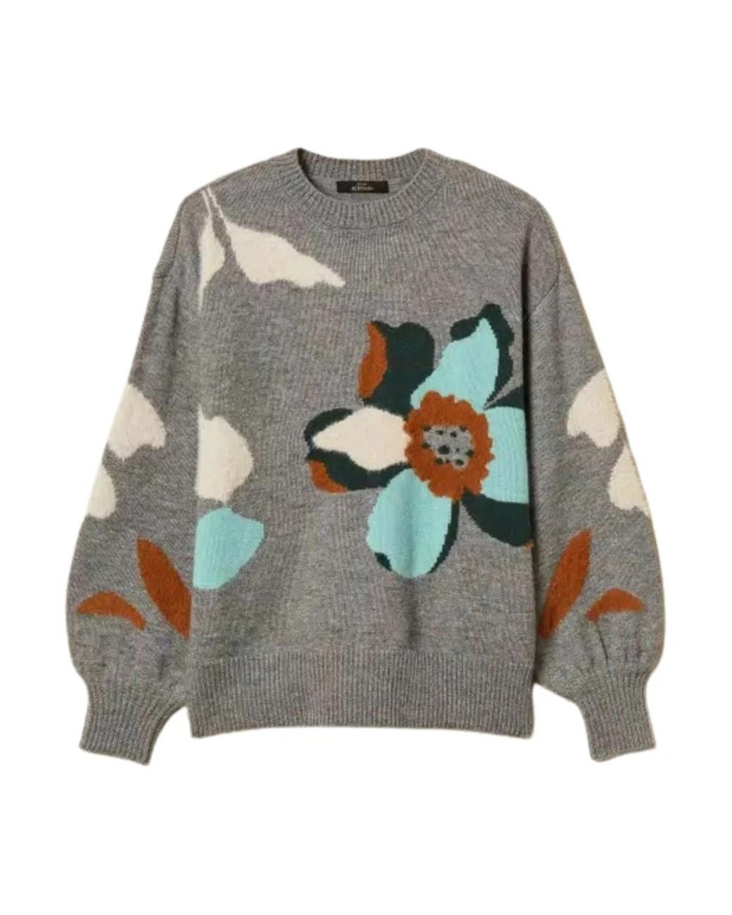 Twinset Gray Round-Neck Knitwear