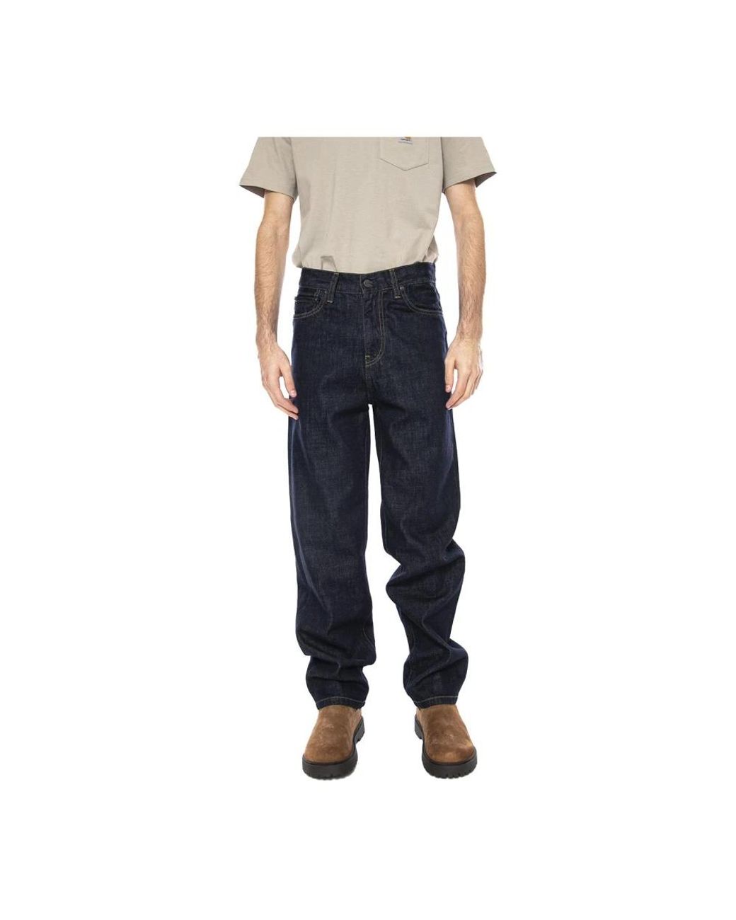 Carhartt Blue Straight Fit Jeans for men