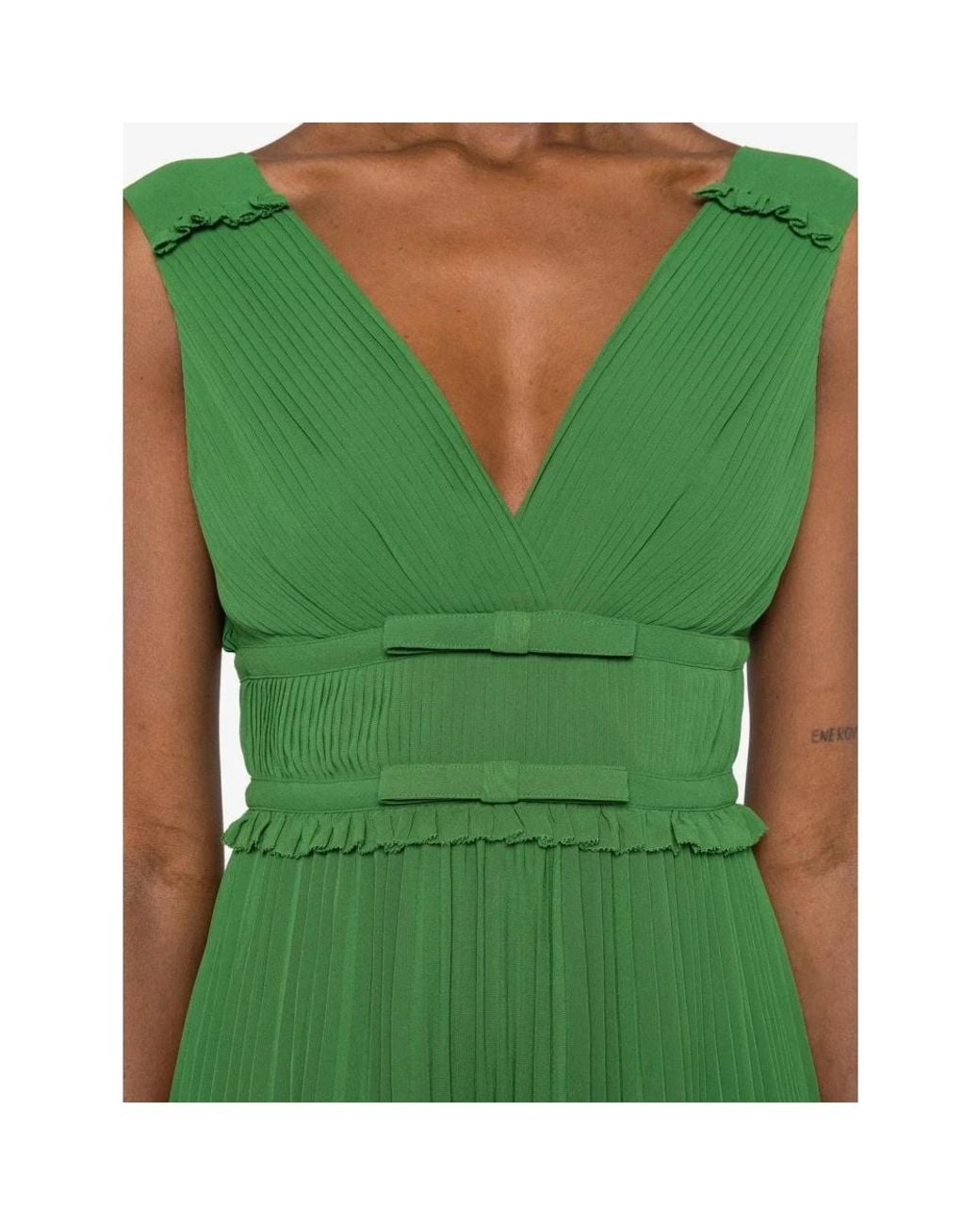 Self-Portrait Green Midi Dresses