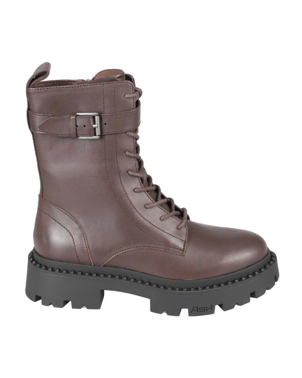 Ash Brown Lace-Up Boots