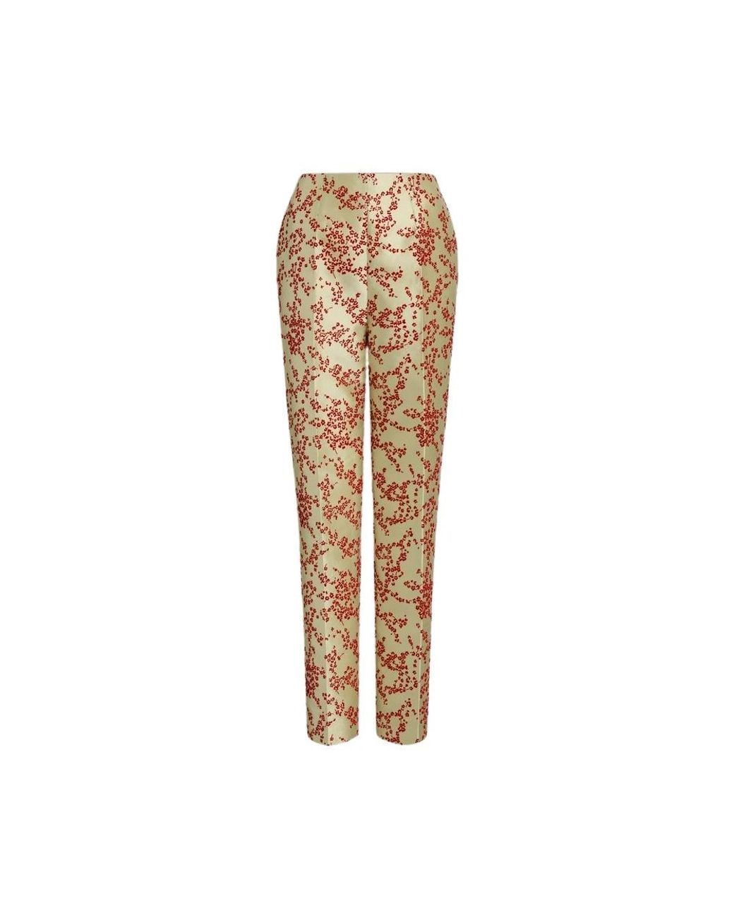 Alberta Ferretti Natural Straight Trousers