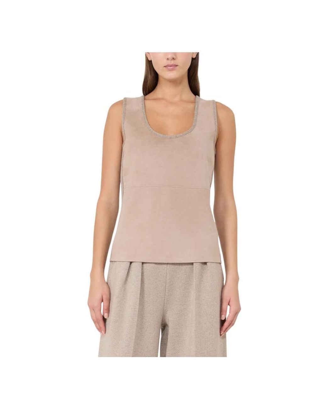 Max Mara Brown Sleeveless Tops