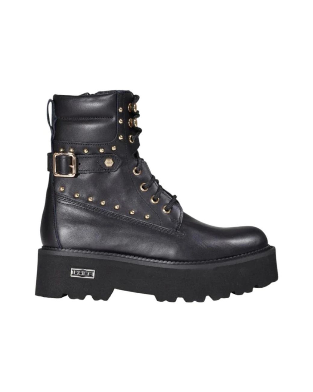 Cult Black Lace-Up Boots