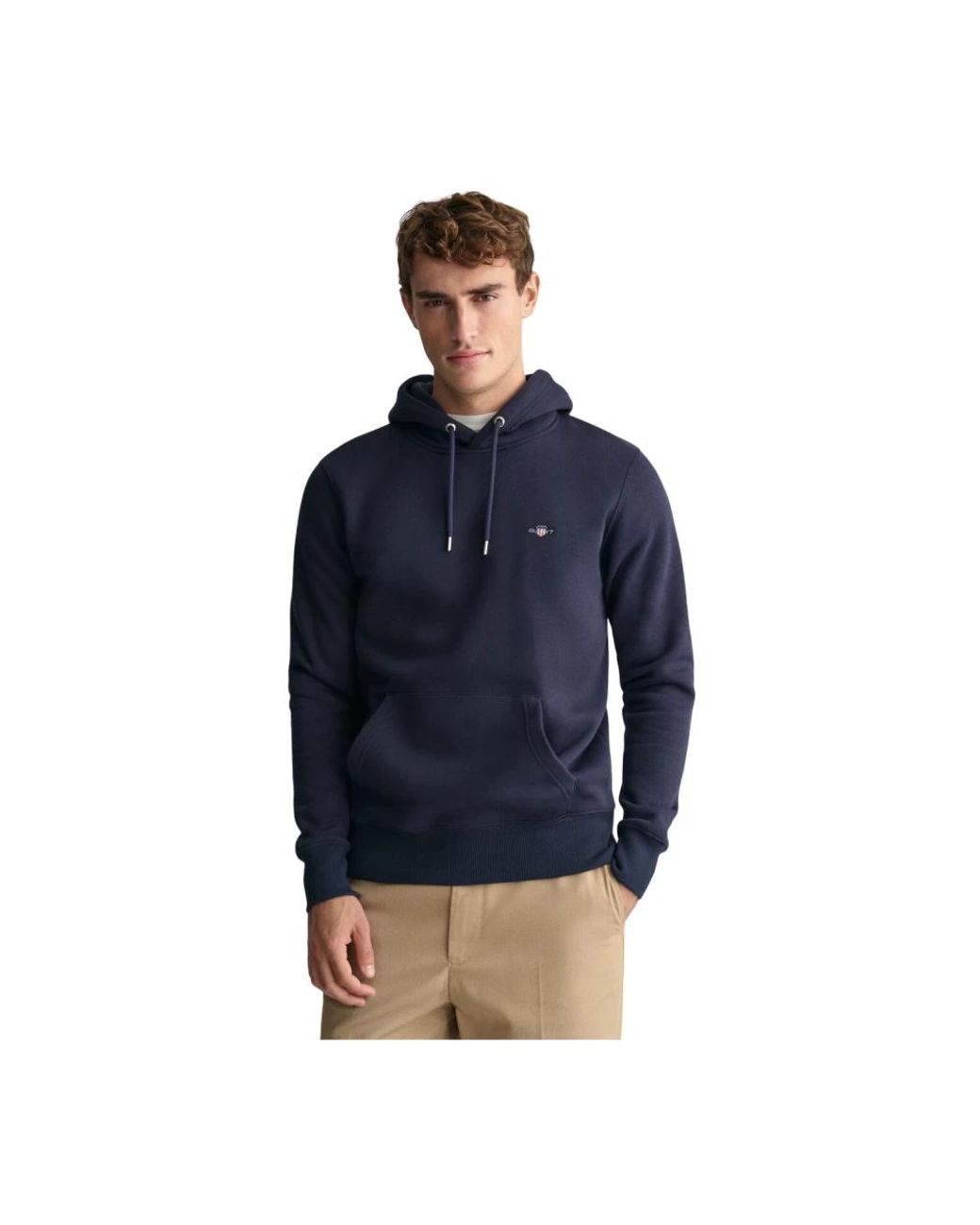 Gant Hoodies & Sweatvesten ,Blauw ,Leer Hoodie Shield in het Blue voor heren