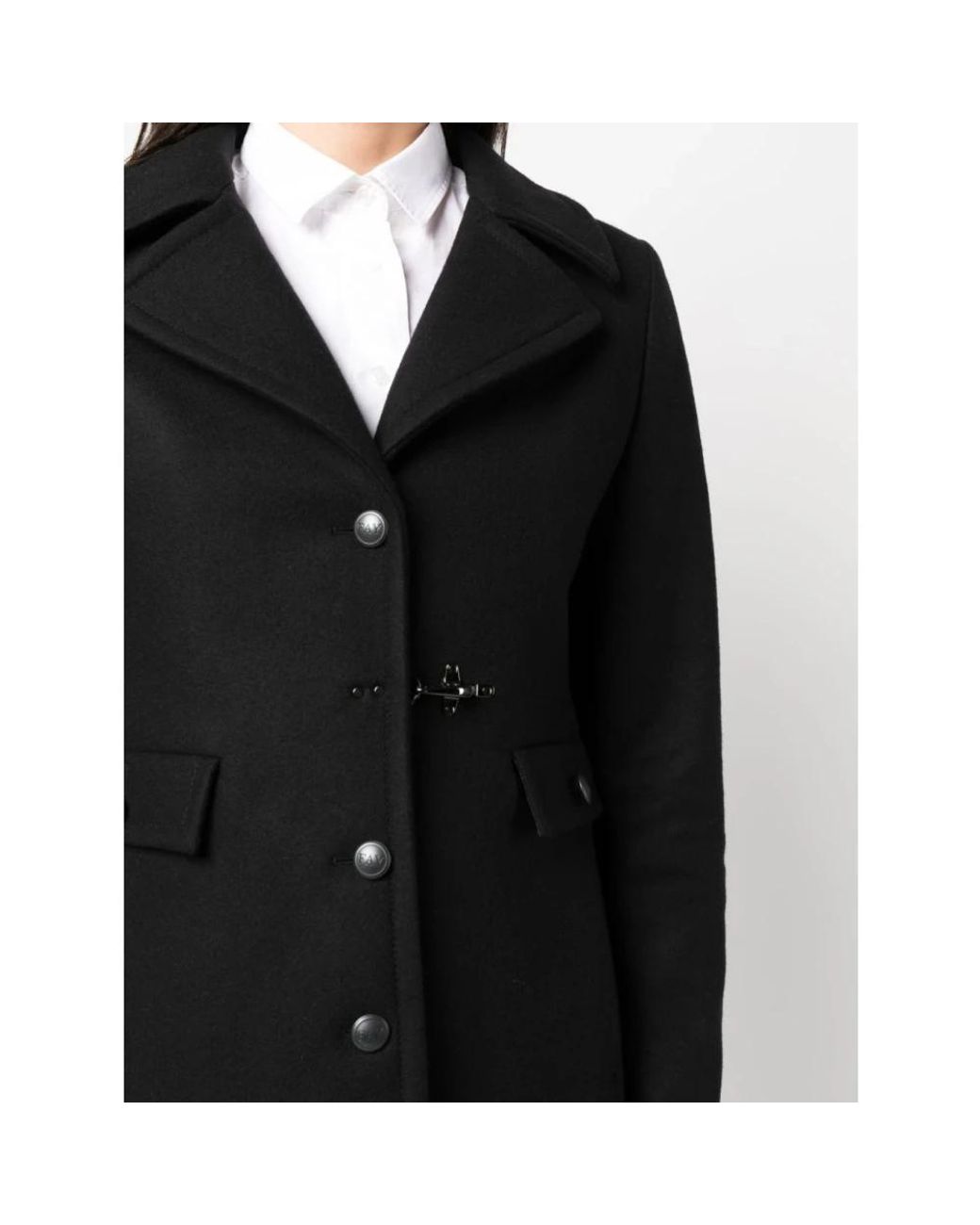 Fay Black Single-Breasted Coats