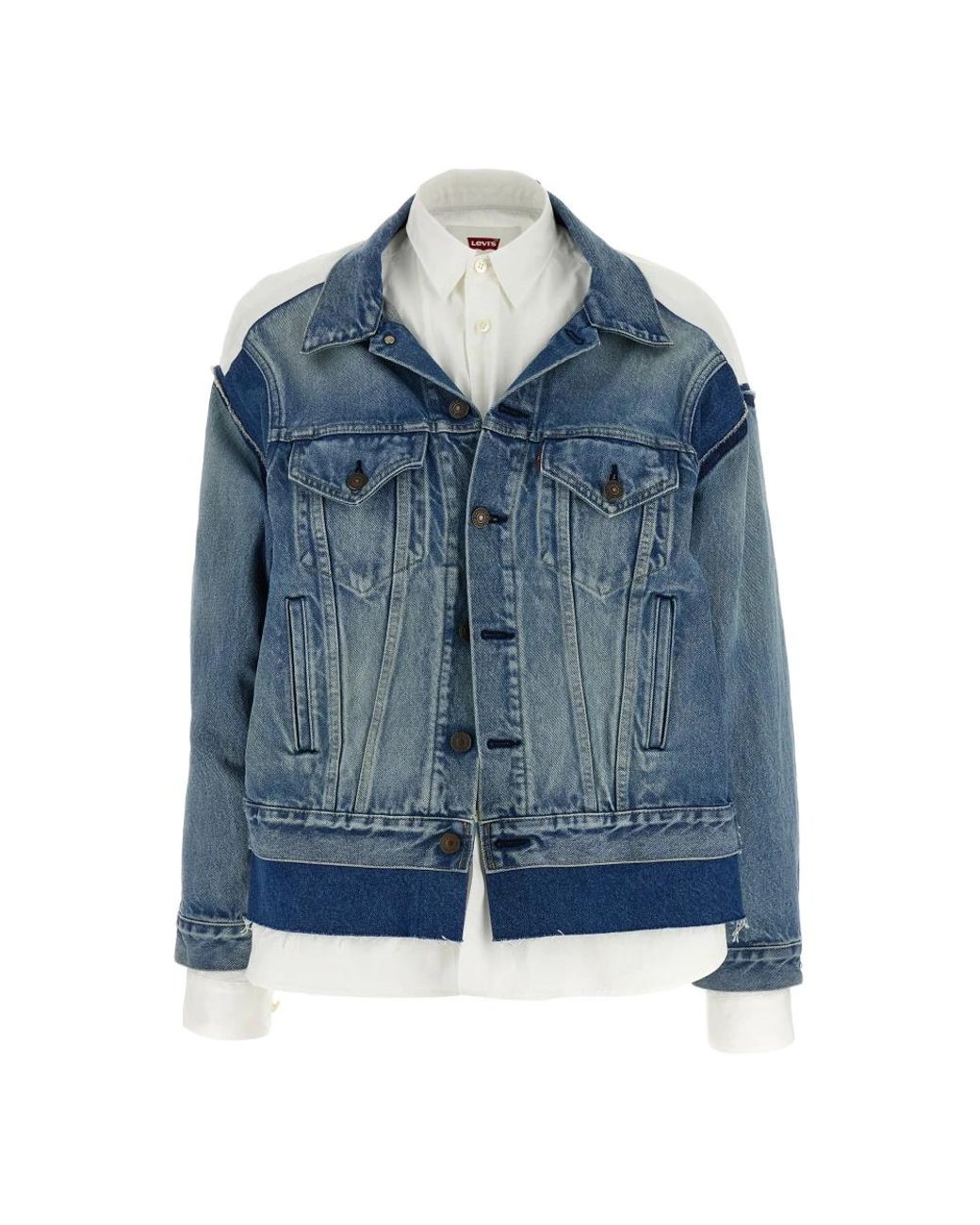 Junya Watanabe Jassen ,Veelkleurig ,Denim Shirt Denim Jacket in het Blue