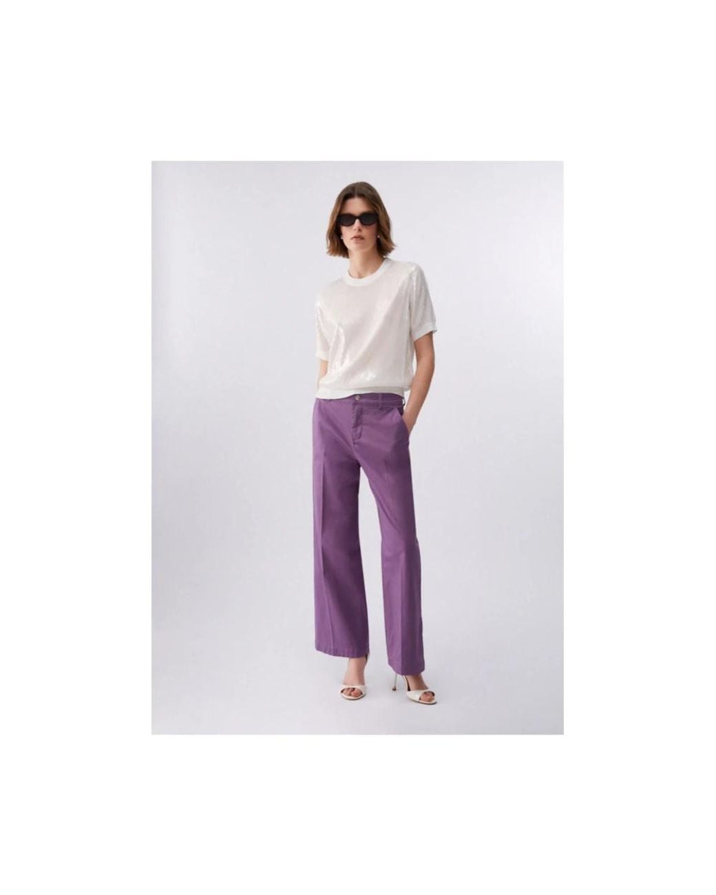 Liu Jo Purple Wide Trousers