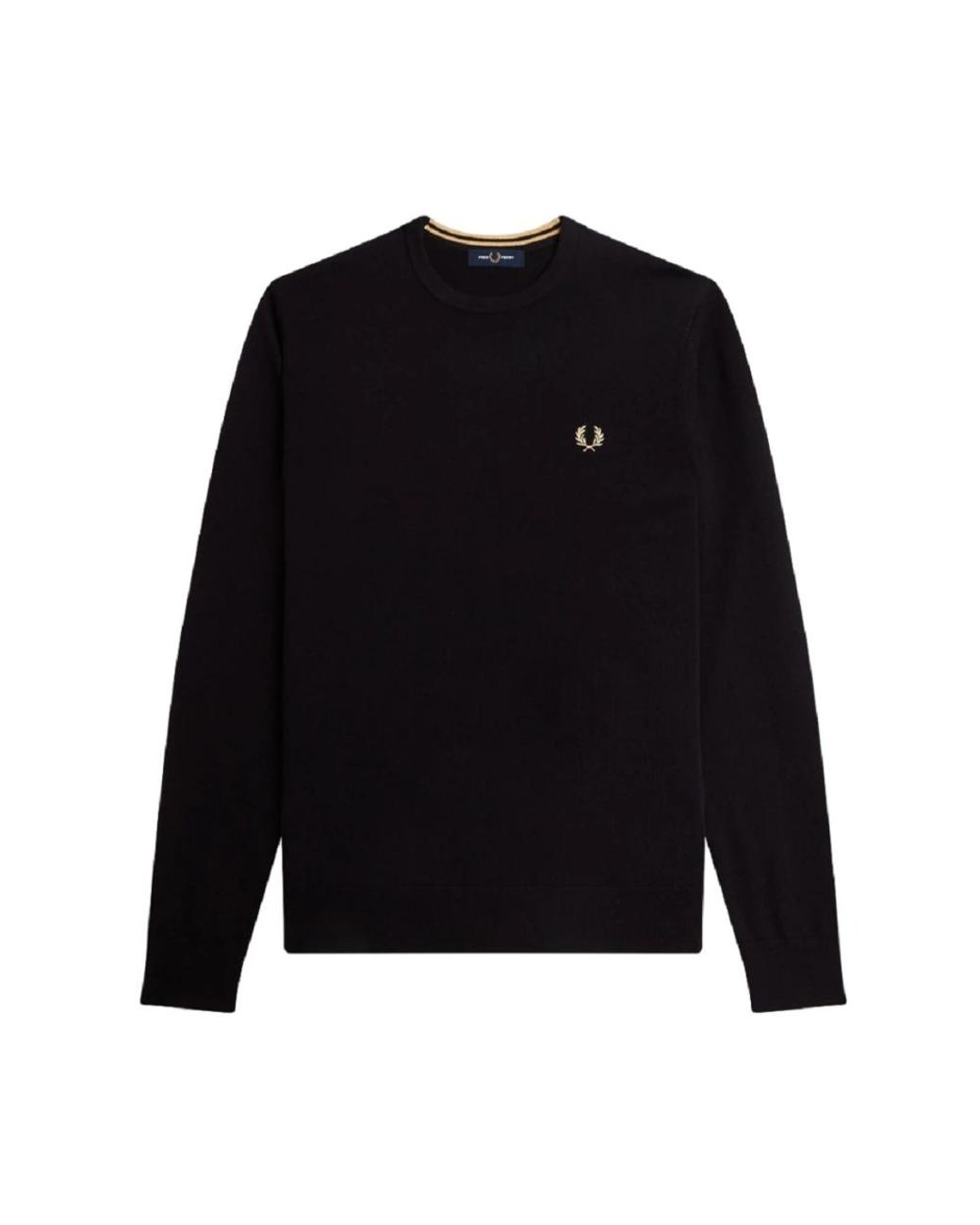 Fred Perry Hoodies & Sweatvesten ,Zwart ,Katoen Klassieke Trui Met Ronde Hals in het Black voor heren