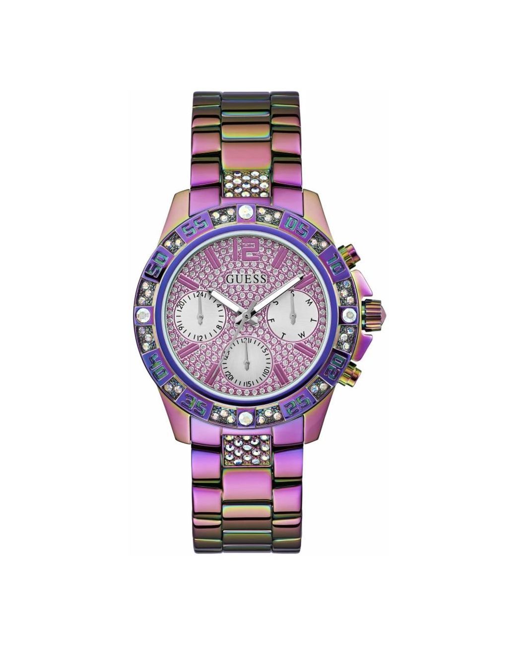 Guess Purple Multifunktions-Quarzuhr