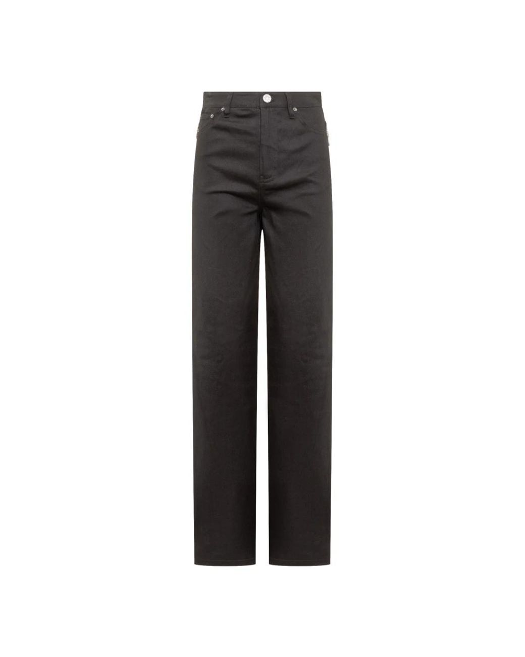 ROTATE BIRGER CHRISTENSEN Black Straight Trousers