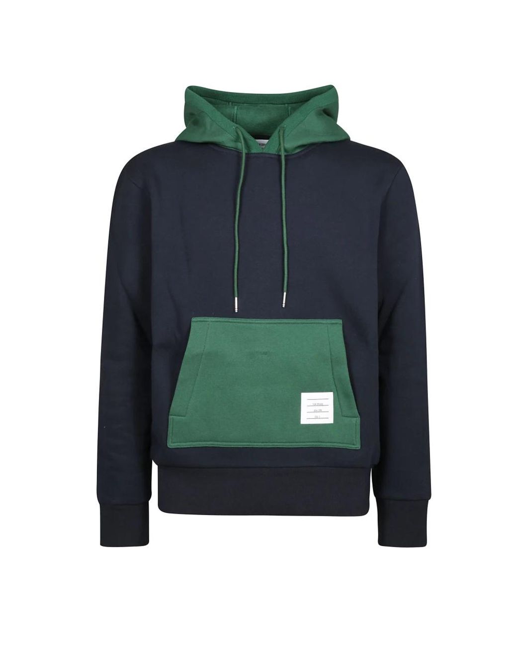 Thom Browne Hoodies & Sweatvesten ,Blauw ,Katoen Color Blocked Hoodie Pullover in het Green voor heren