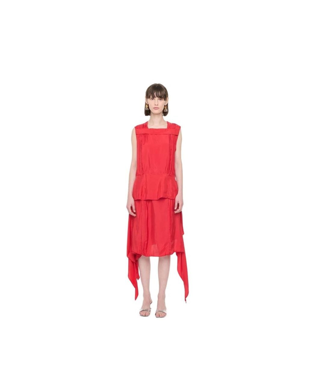 Plan C Draping Tank Top in het Red