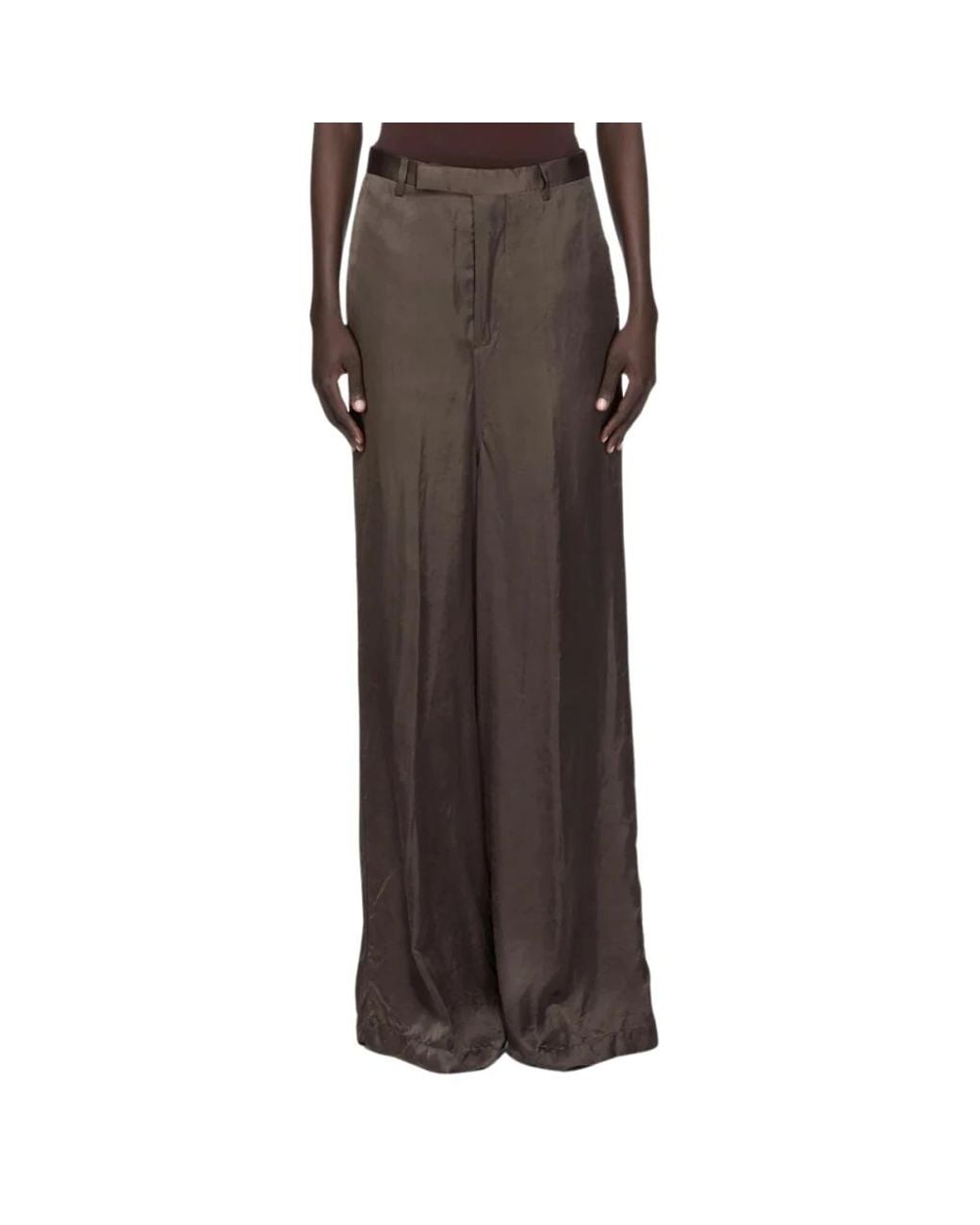 Rick Owens Brown Wide Trousers