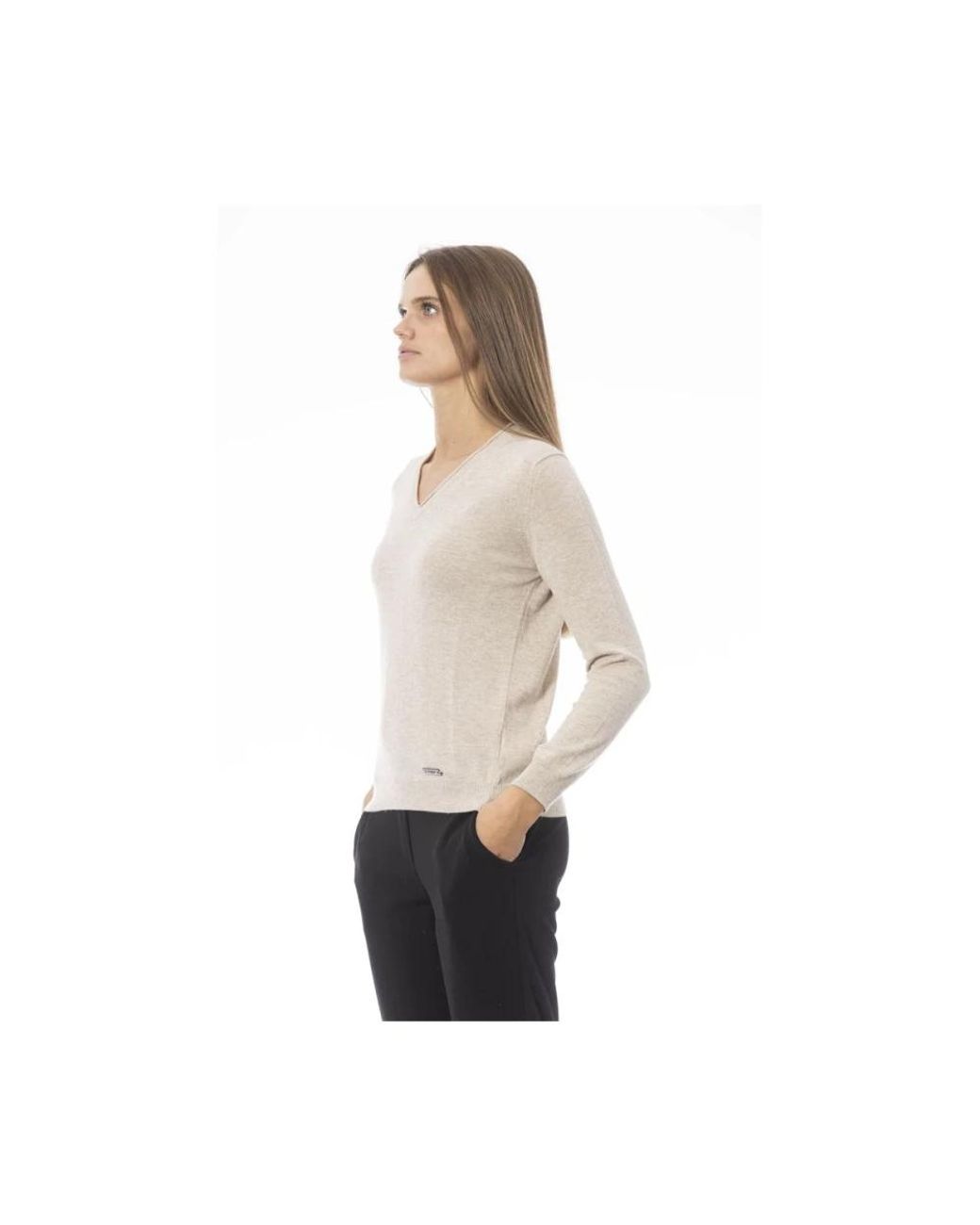 Baldinini Natural V-Neck Knitwear