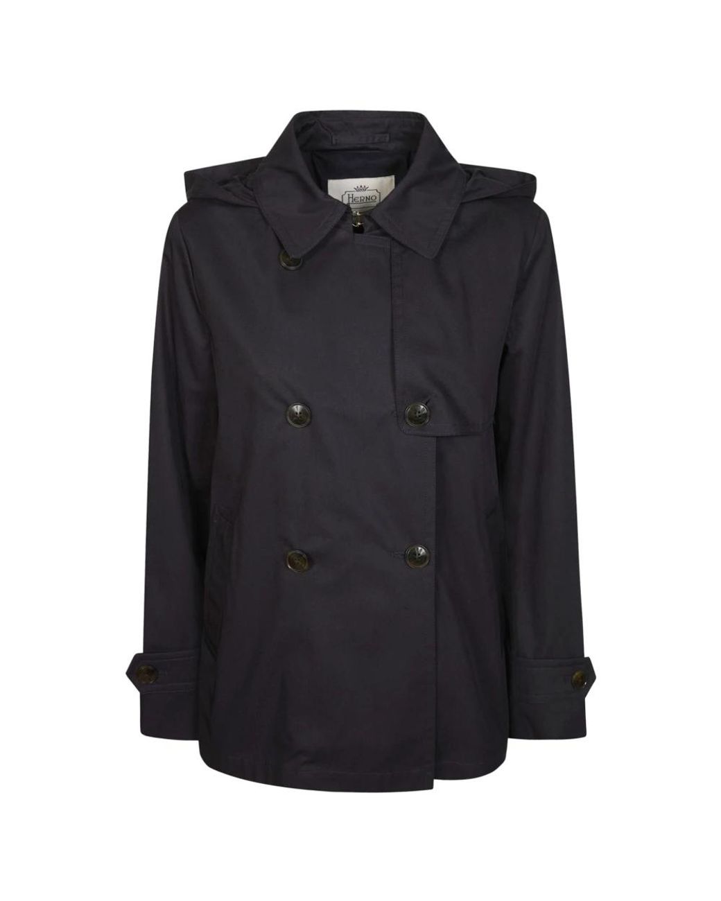 Double-Breasted Coats Herno en coloris Black