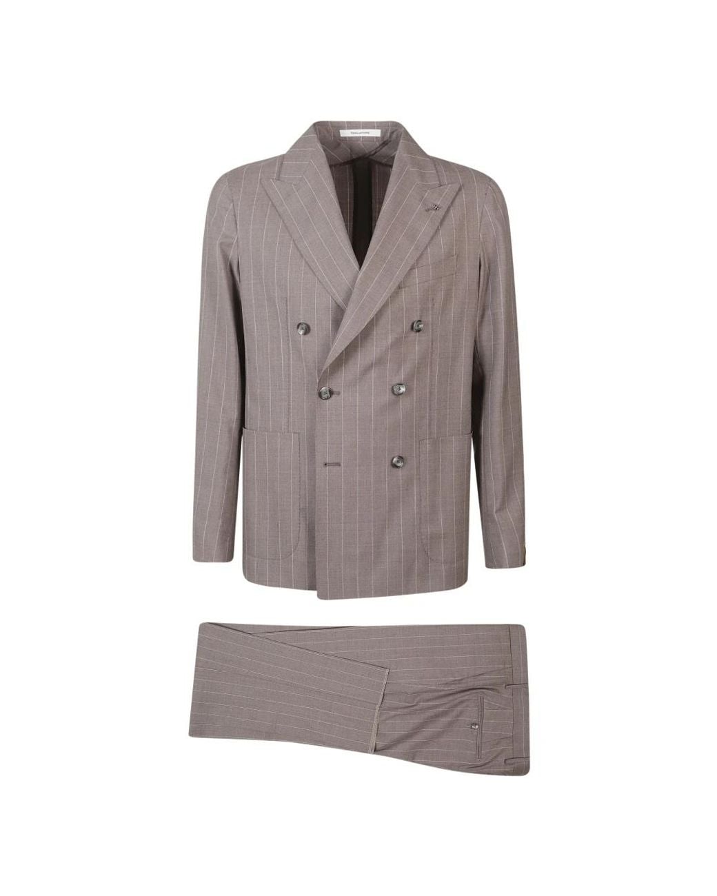 Tagliatore Gray Double Breasted Suits for men