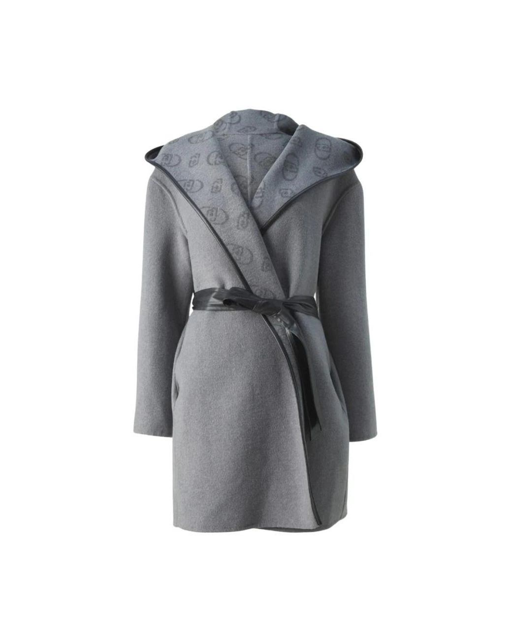 Liu Jo Gray Belted Coats