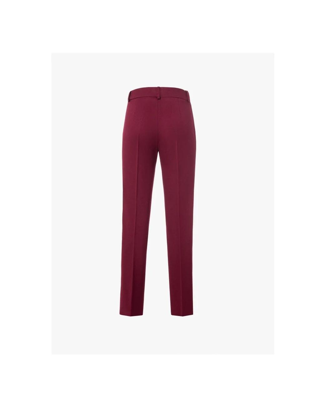 Manila Grace Red Slim-Fit Trousers
