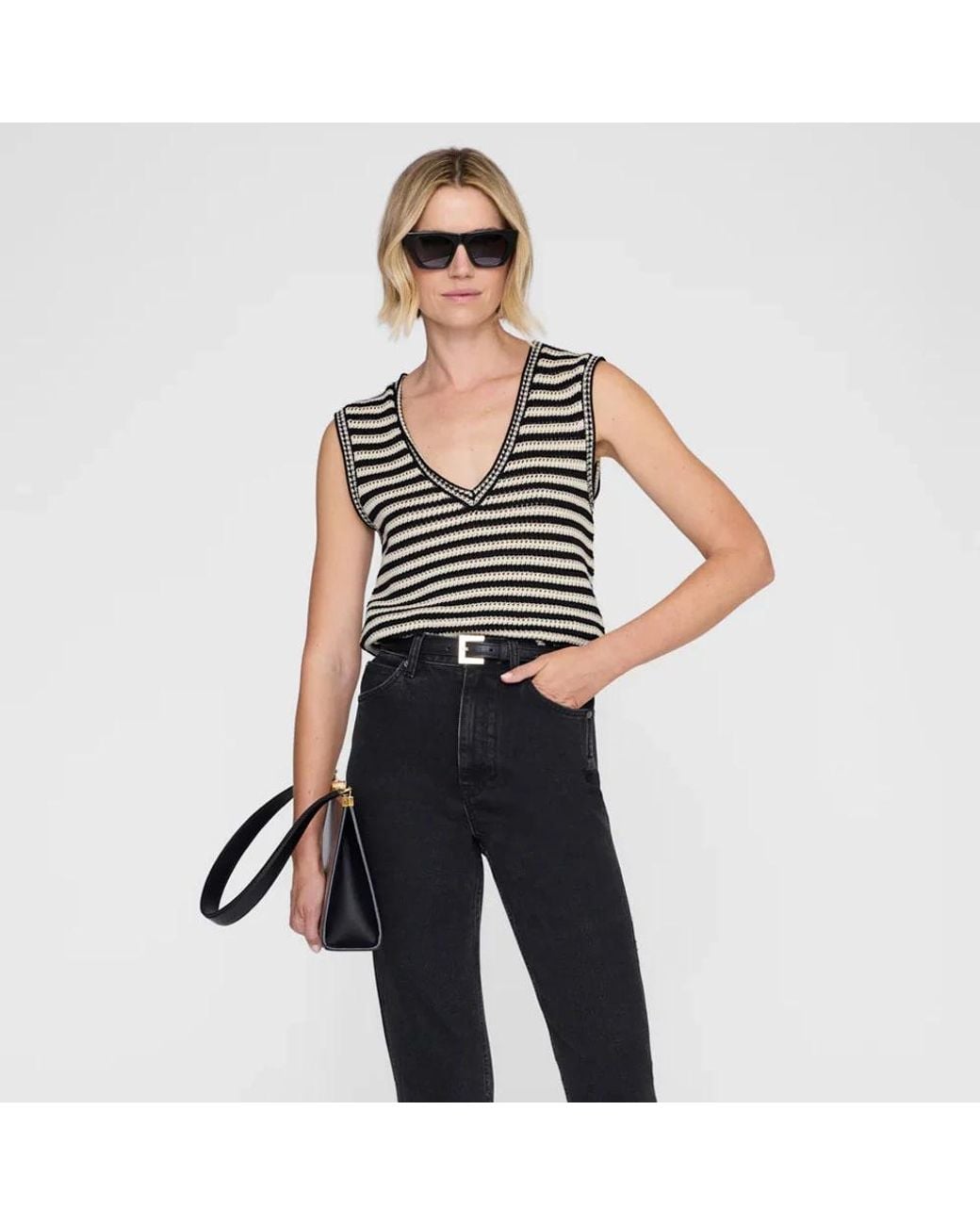 Anine Bing Black Sleeveless Tops