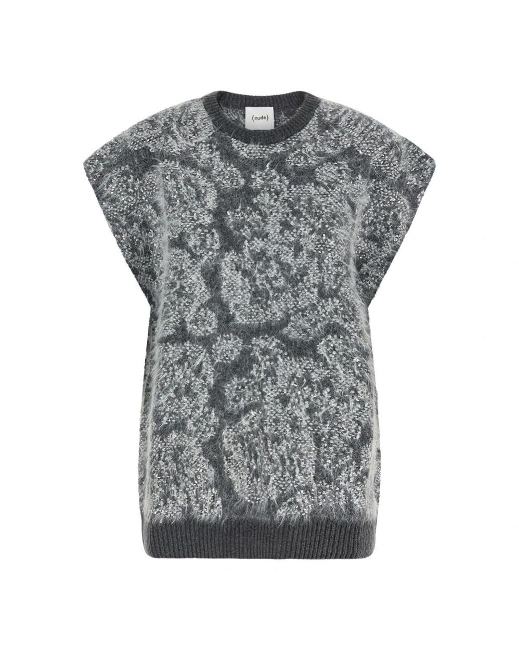Nude Gray Round-Neck Knitwear