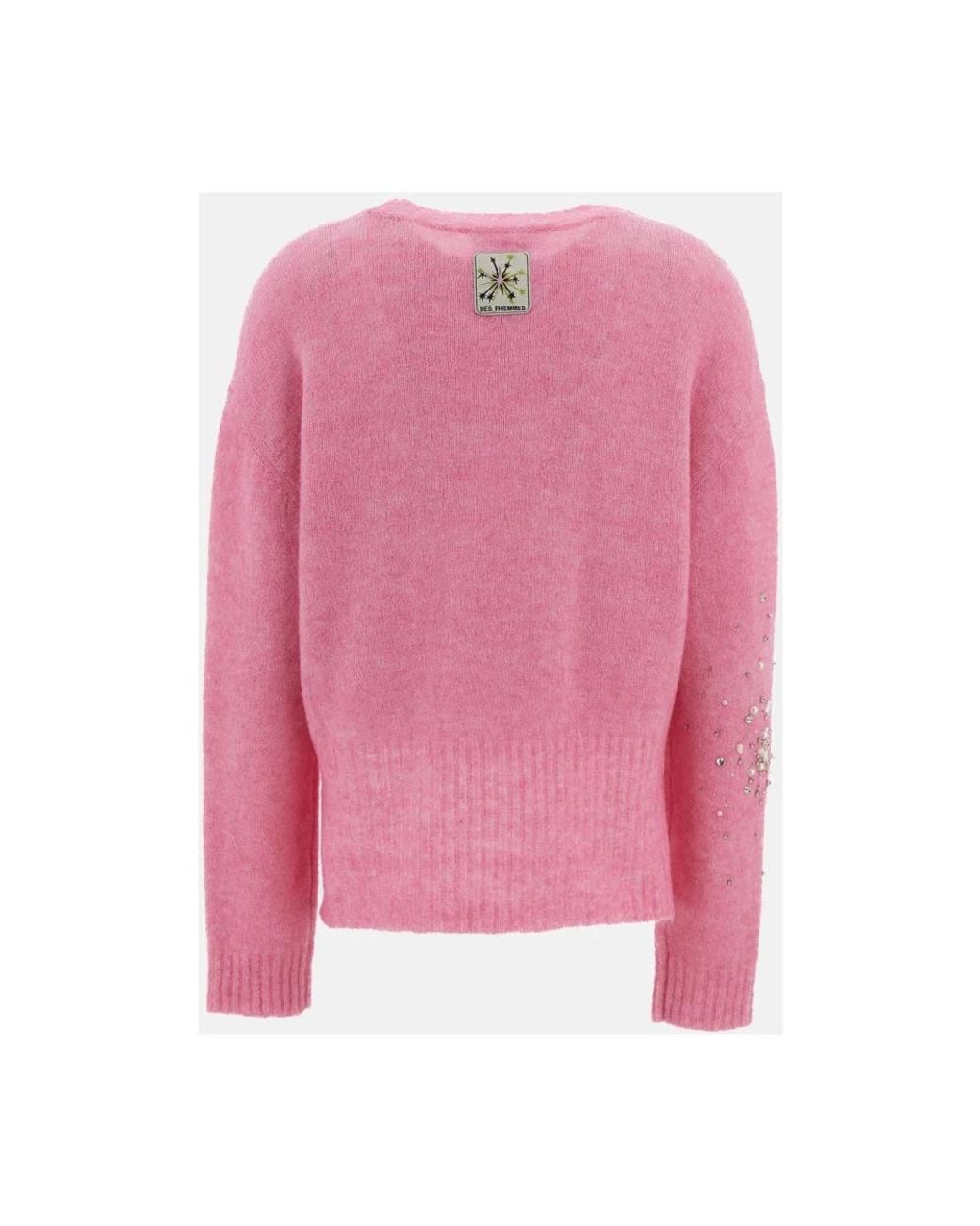 Des Phemmes Pink Strickpullover Mit Rundhalsausschnitt