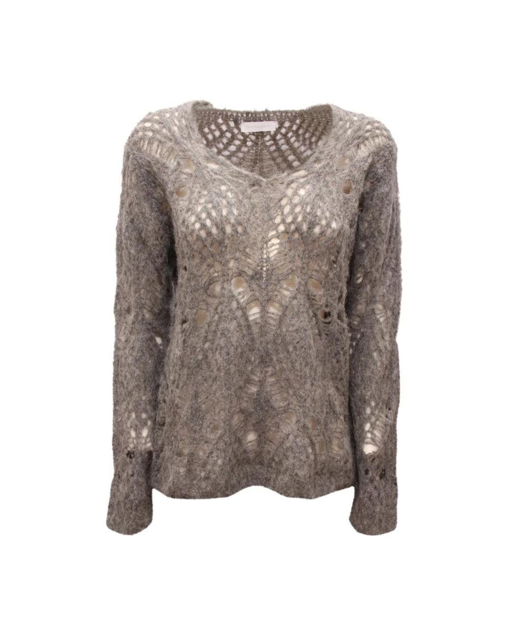 BIANCALANCIA Brown V-Neck Knitwear