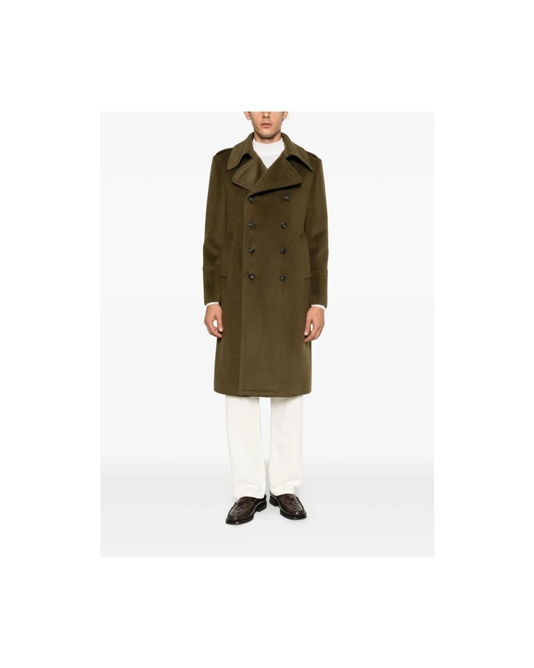 Tagliatore Green Double-Breasted Coats for men
