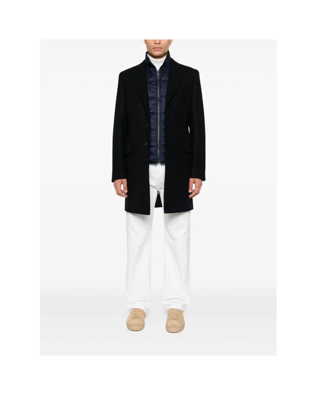 Fay Black Single-Breasted Coats for men