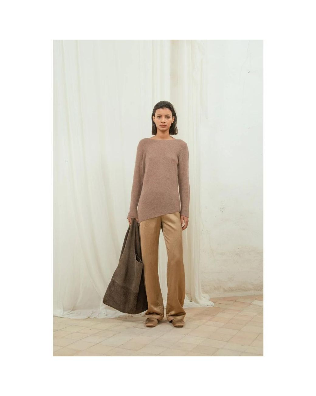 Cortana Brown Round-Neck Knitwear