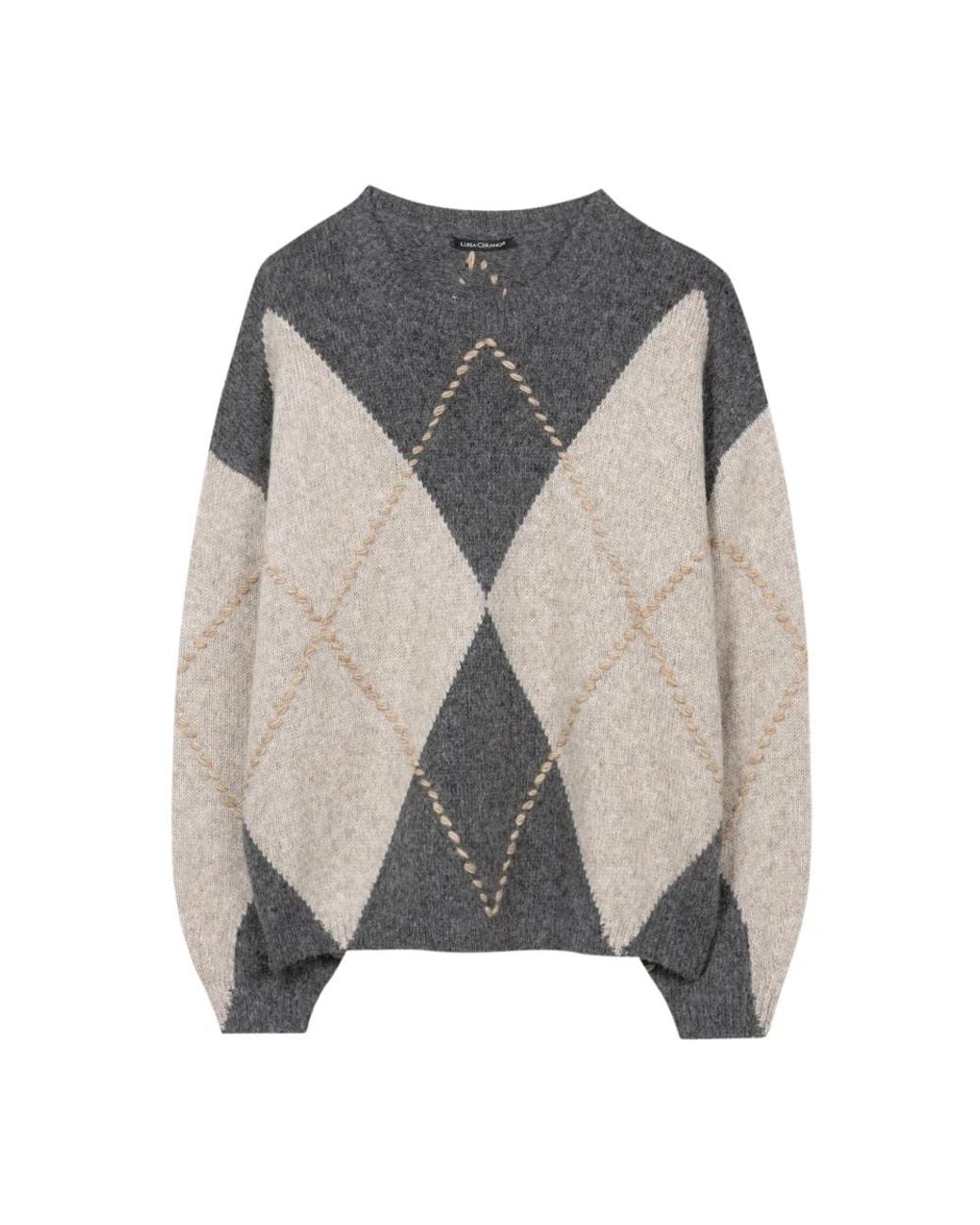 Luisa Cerano Gray Round-Neck Knitwear