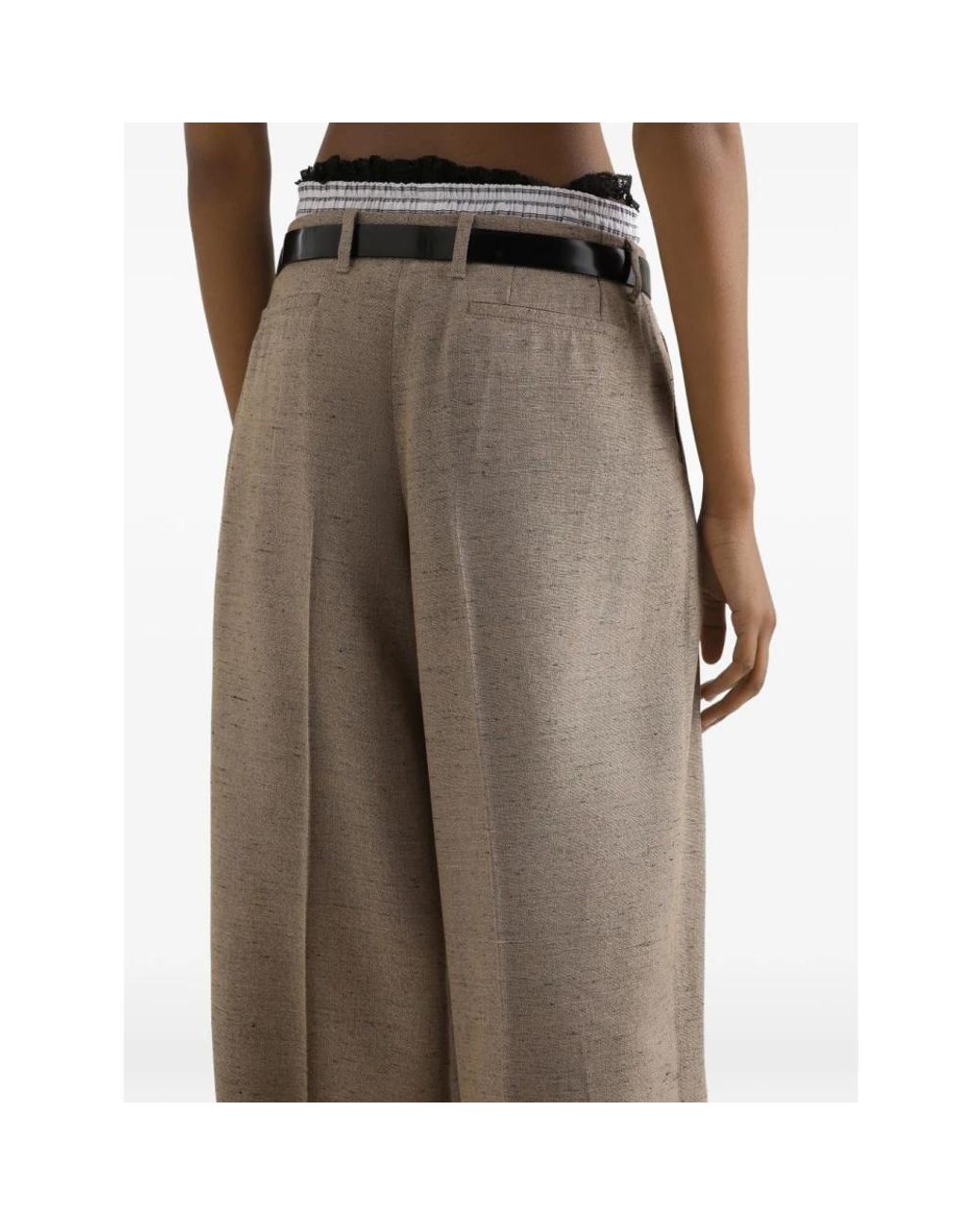 Dolce & Gabbana Brown Wide Trousers