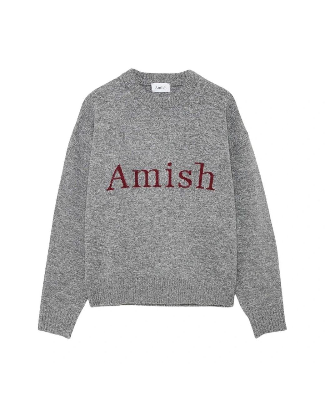 AMISH Gray Round-Neck Knitwear for men