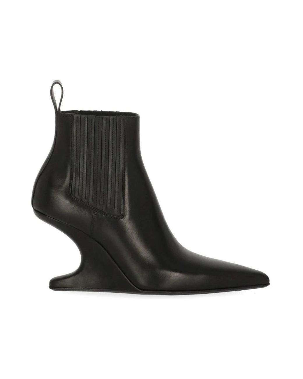Rick Owens Black Tower Cantilever 8 Ankle Sharp Boots