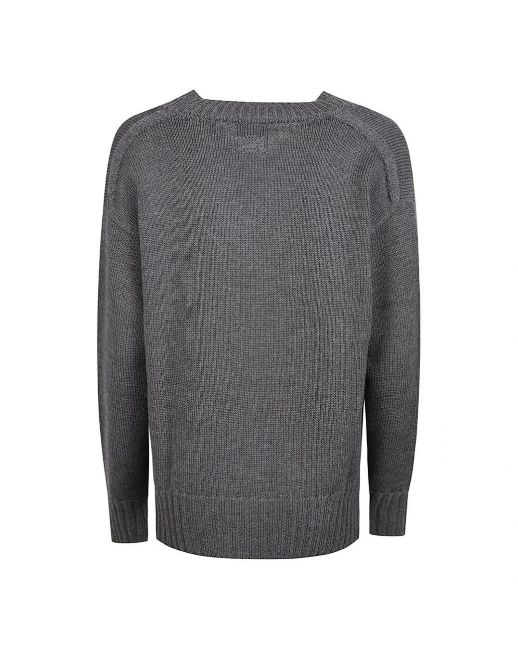Drumohr Gray V-Neck Knitwear
