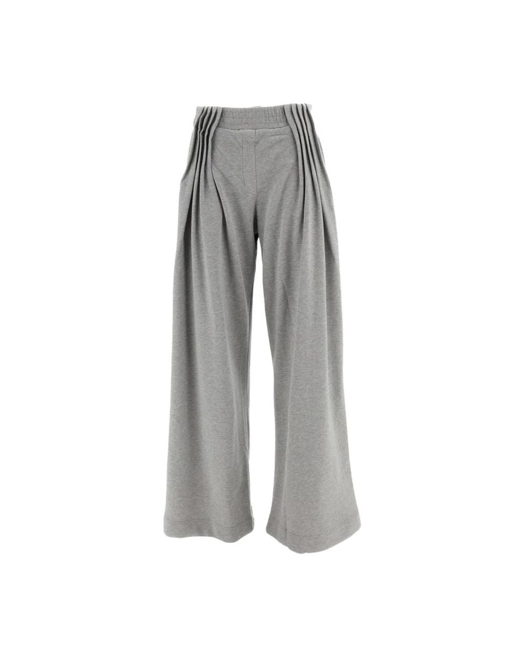 Dries Van Noten Gray Wide Trousers