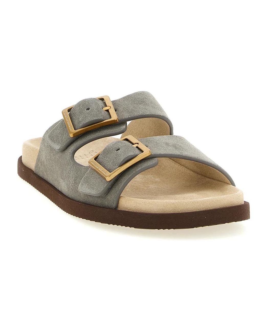 Brunello Cucinelli Gray Sliders for men