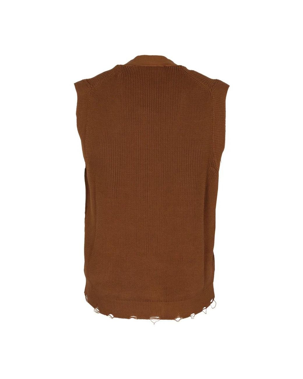 Amaranto Brown Sleeveless Jumpers for men