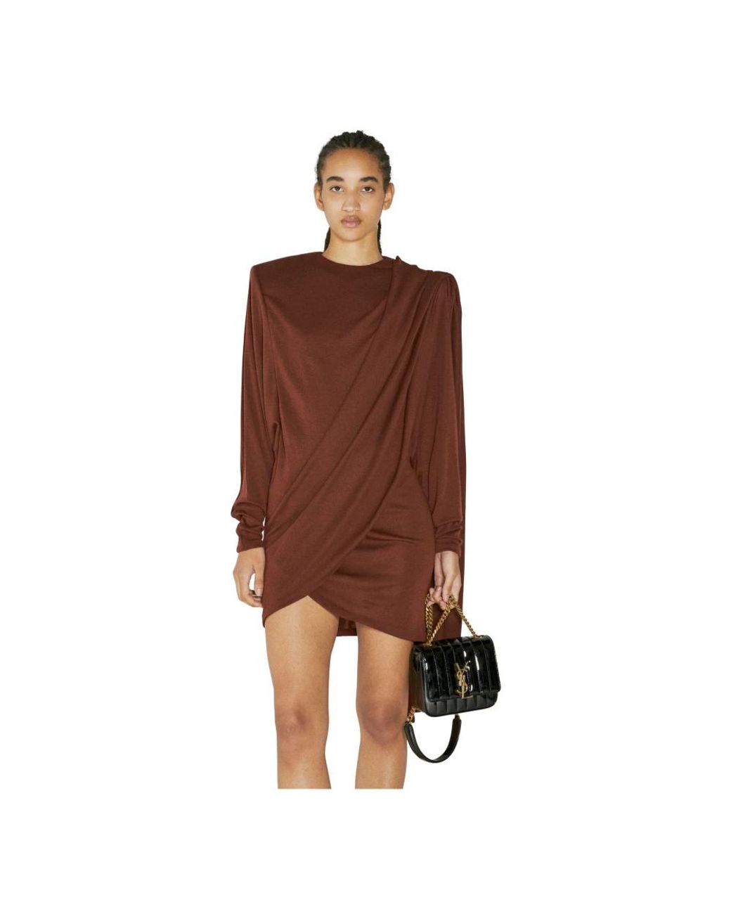 Saint Laurent Brown Short Dresses