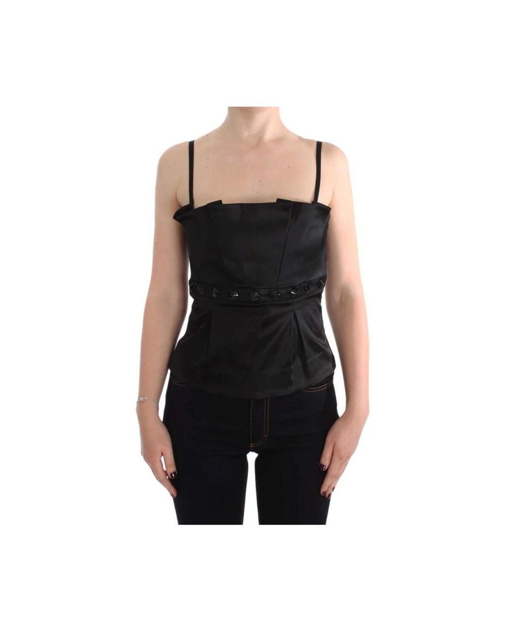 Exte Black Sleeveless Tops