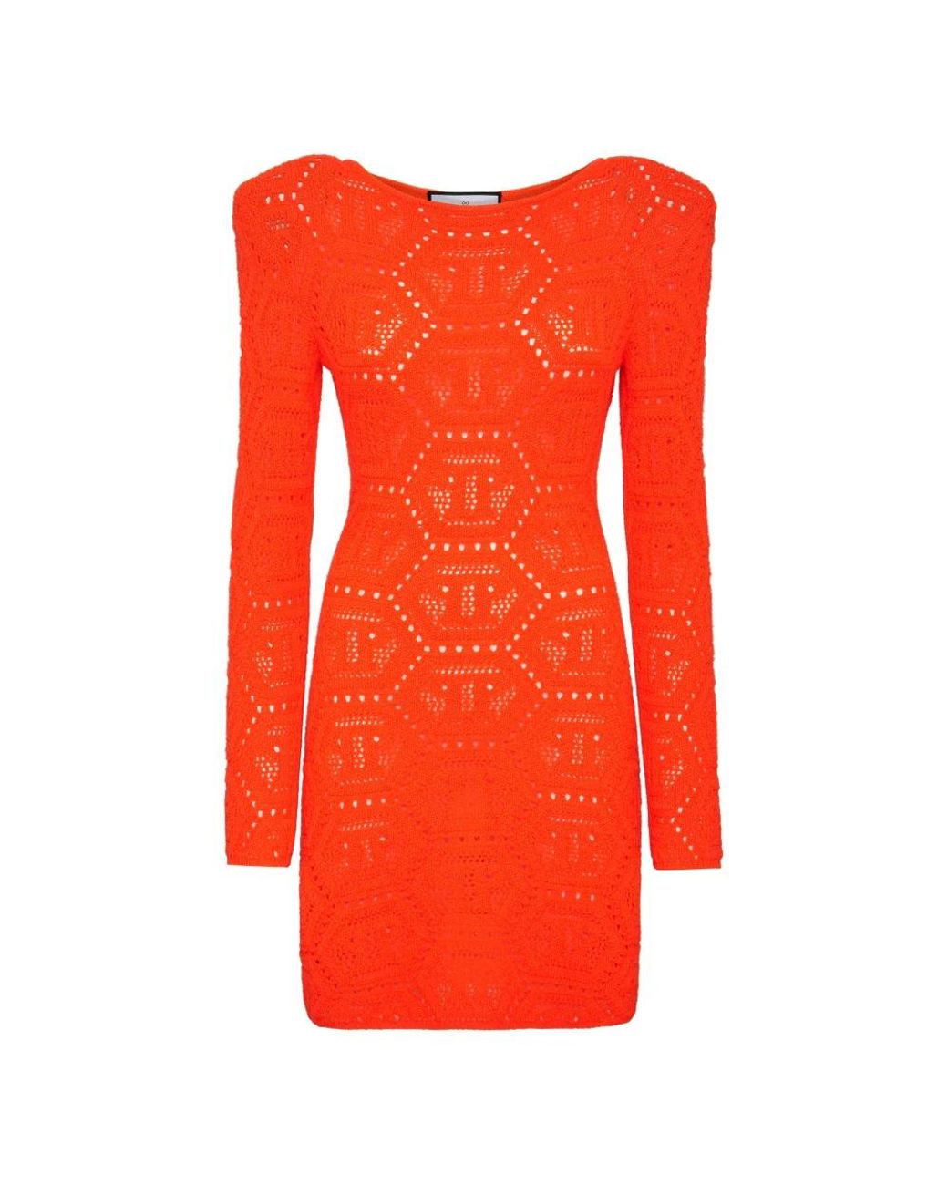 Philipp Plein Knit Dress Monogram in het Red